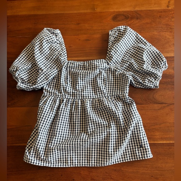 Nautica Gingham Smocked Top - Picture 3 of 9
